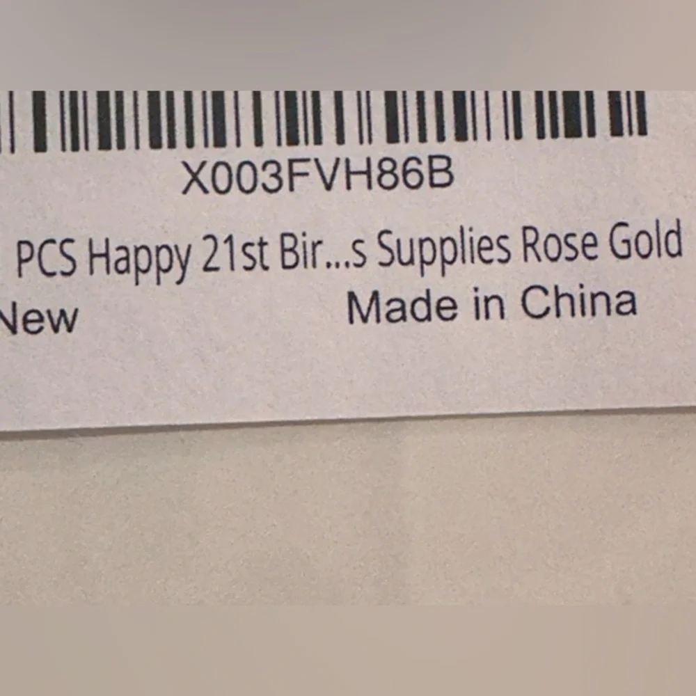Cake Topper - Happy 21st Birthday Rose Gold NEW